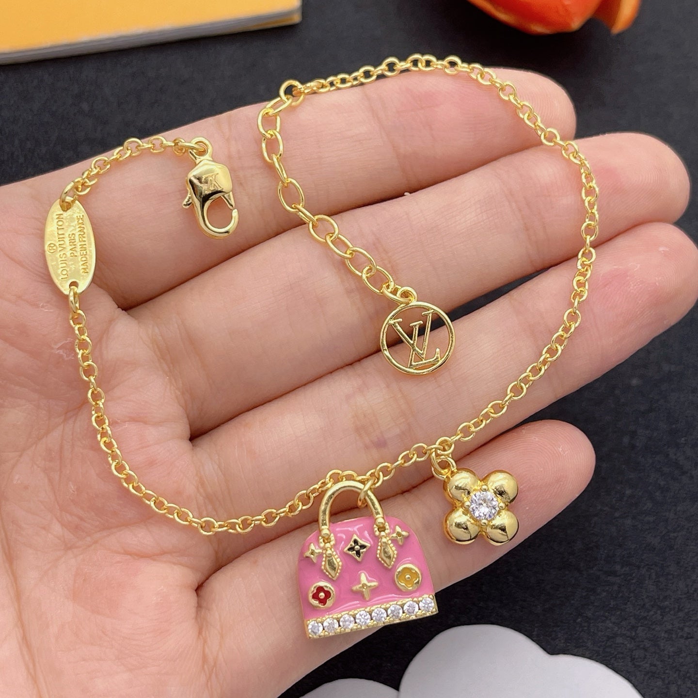 Sweet Monogram Mini Purse Charm Jewelry Set