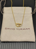 Twisted Cable Double Heart Interlocking Pendant Necklace