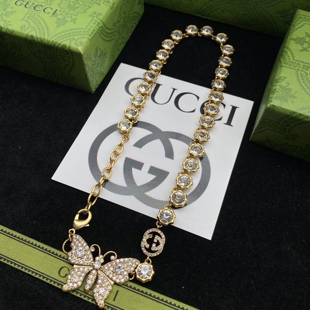 Pavé Crystal Butterfly Tennis Chain Jewelry Set