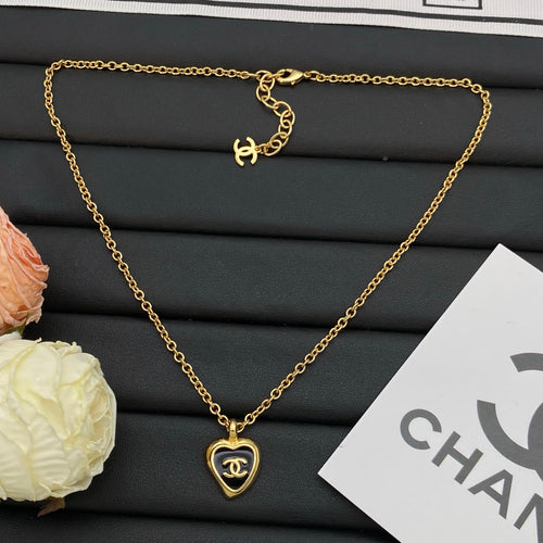 Black Enamel Heart Pendant Necklace & Earring Set