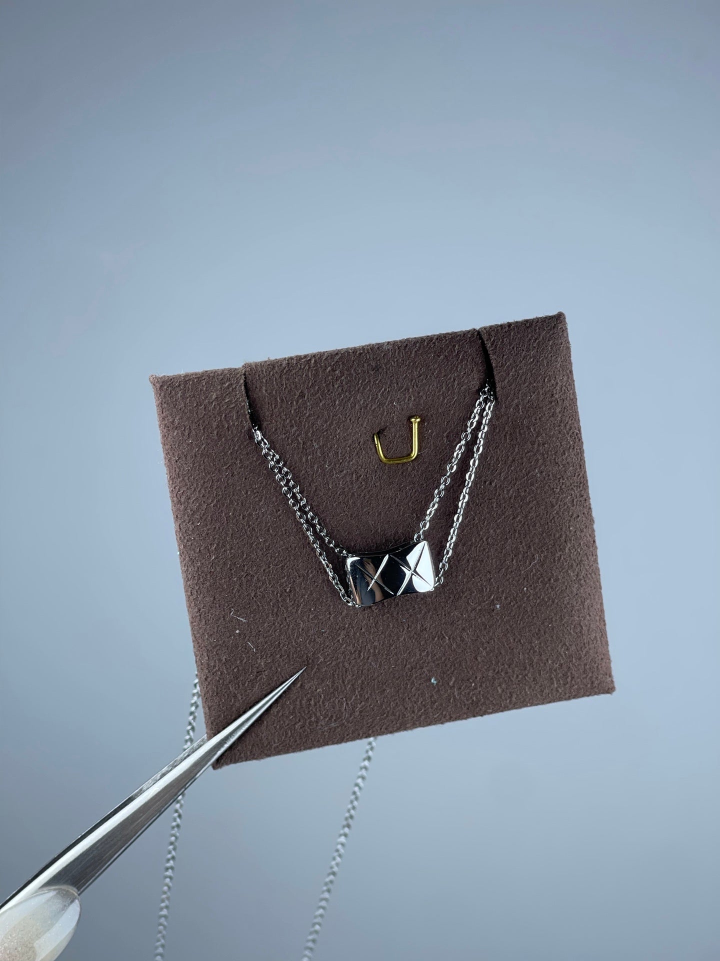 Quilted Mini Bag Pendant Necklace