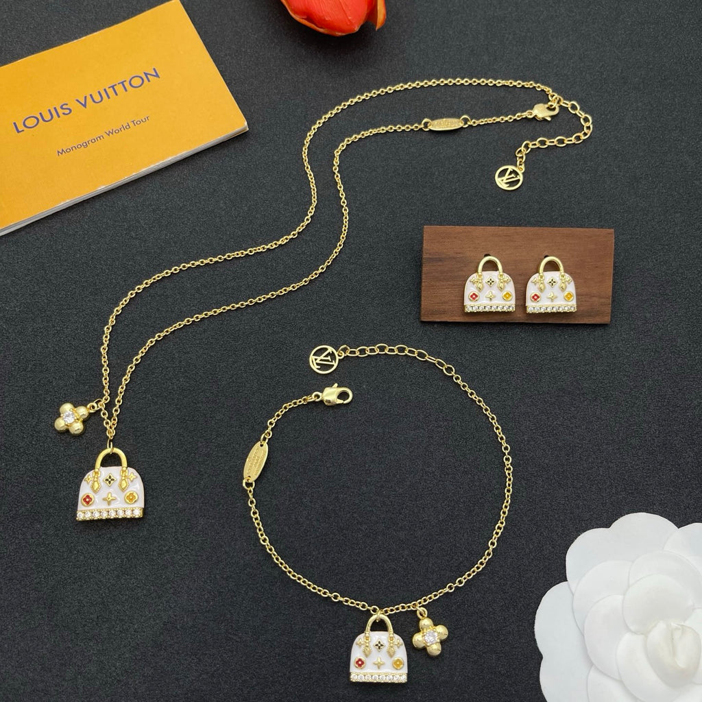 Sweet Monogram Mini Purse Charm Jewelry Set