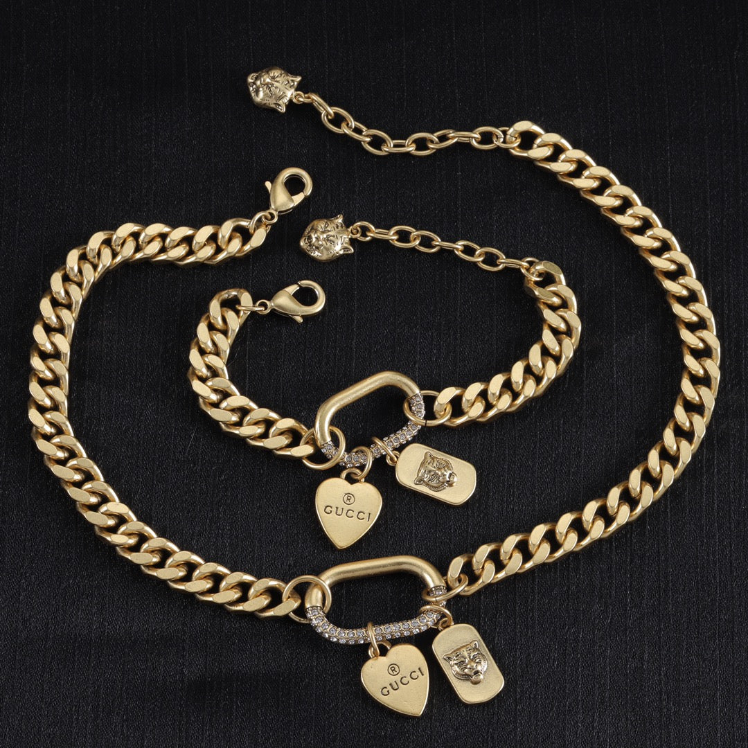 Heart-Shaped Pendant and Chain Set
