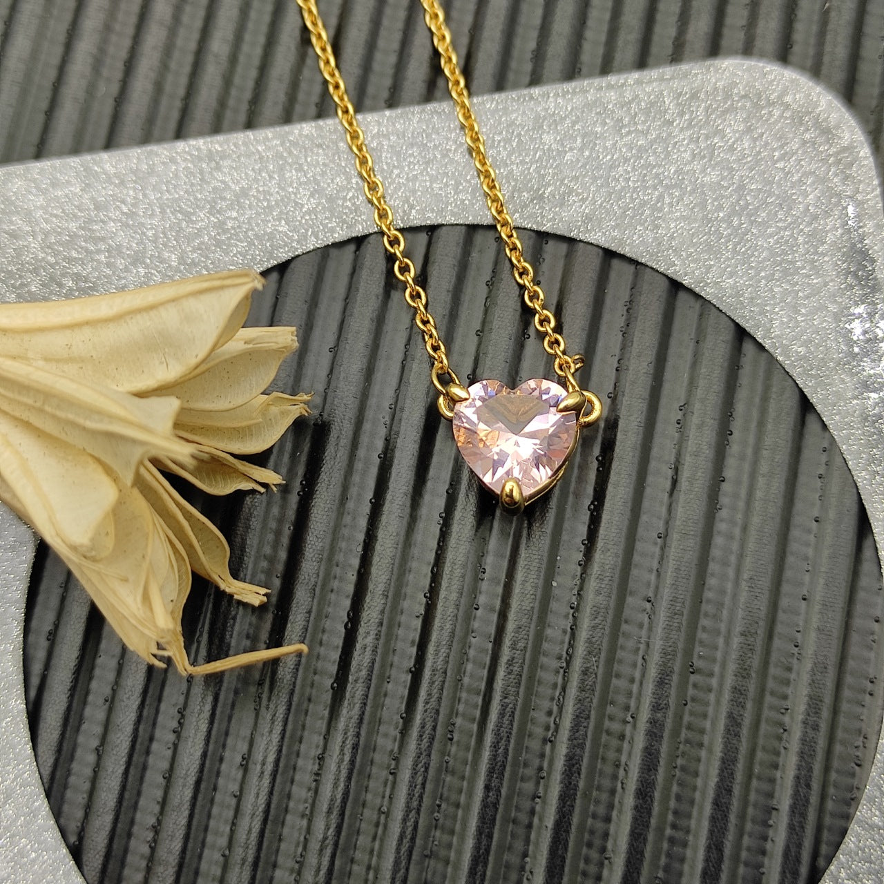Golden Heart Crystal Jewelry Set