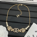 Leaf Crystal Teardrop Choker Necklace