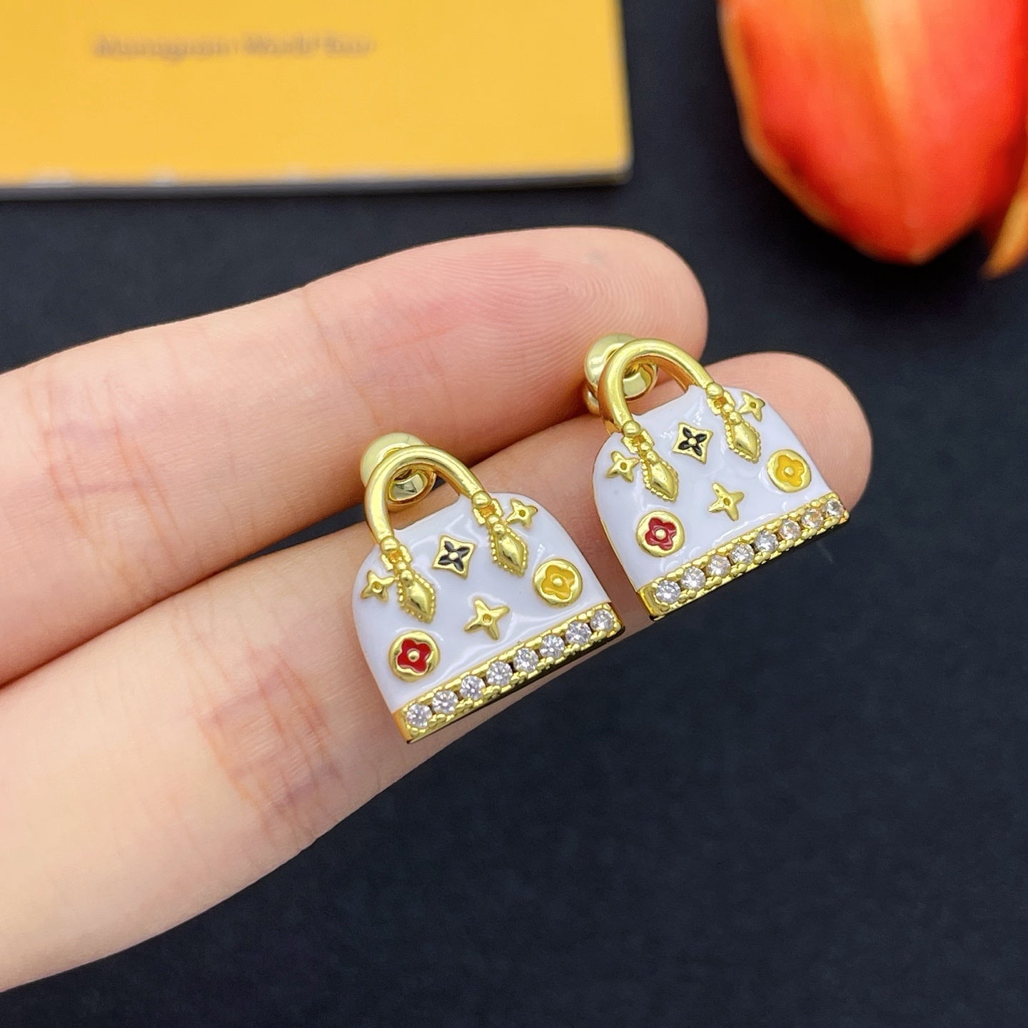 Sweet Monogram Mini Purse Charm Jewelry Set