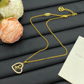 Pavé Open Heart Letter Charm Cuban Chain Necklace