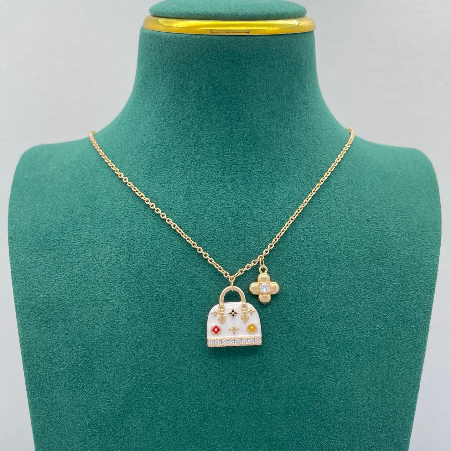 Sweet Monogram Mini Purse Charm Jewelry Set