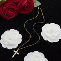 Crystal Cross X Rivet Pendant Delicate Chain Necklace – Gold & Silver