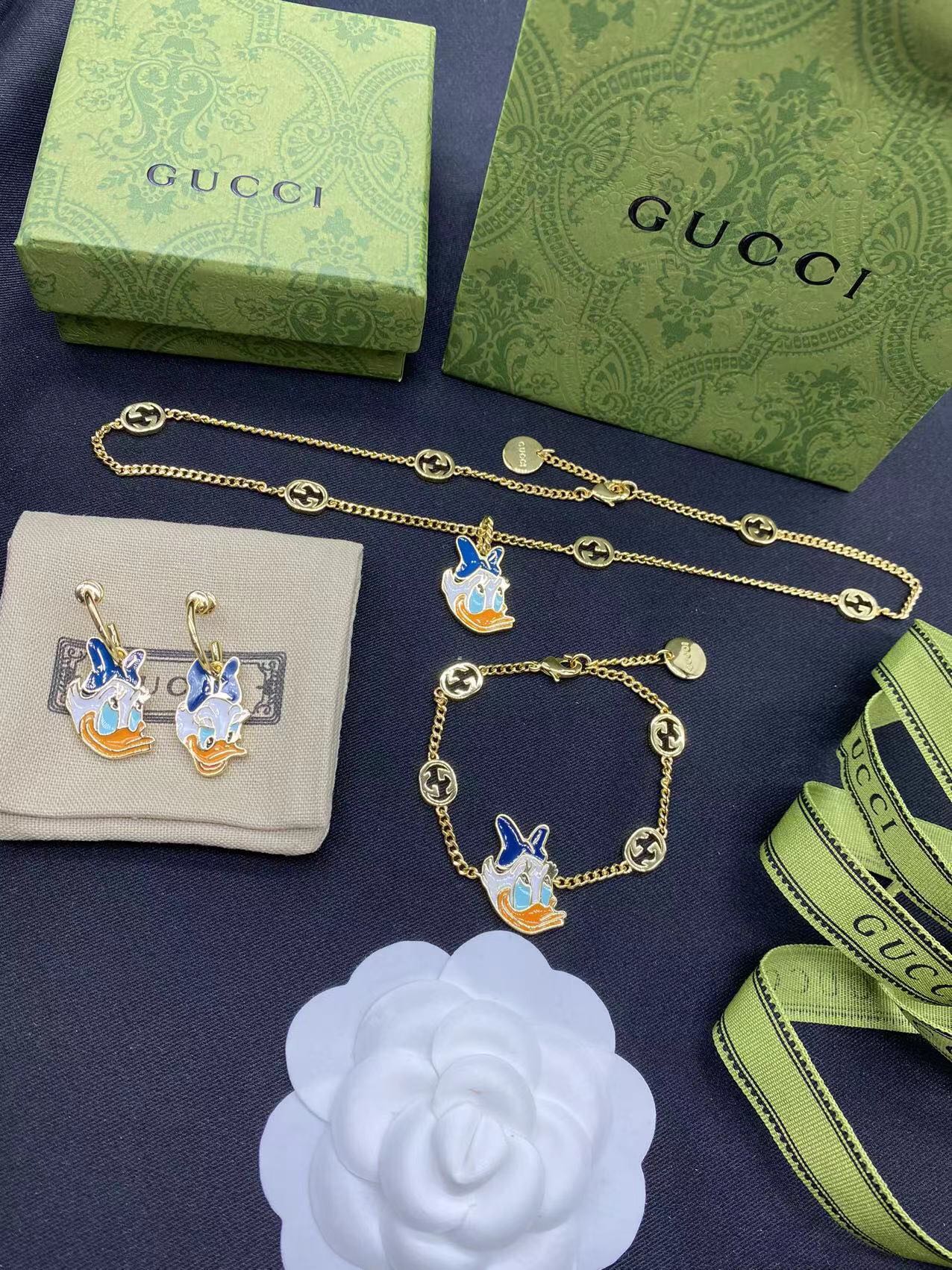 Cartoon Enamel Charm Jewelry Set