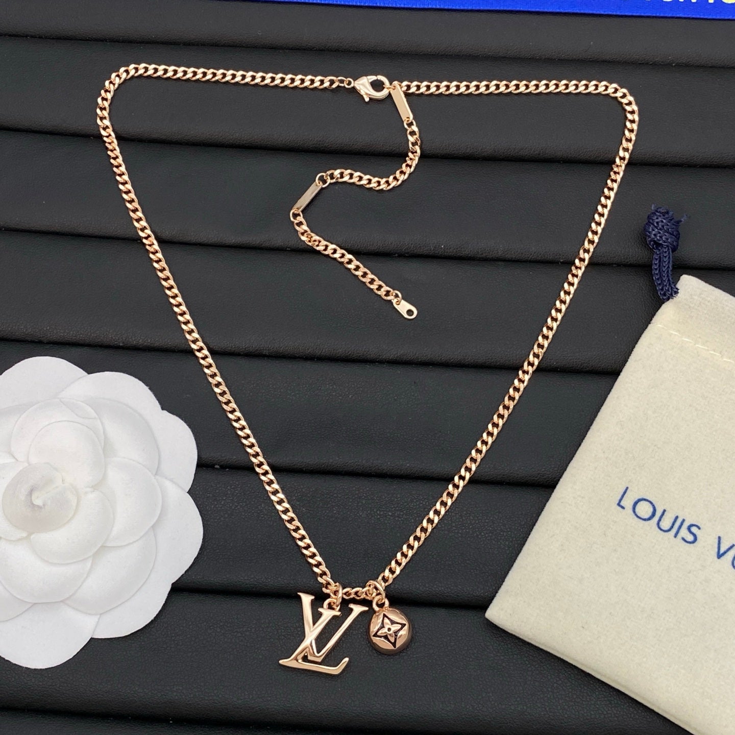 Monogram Letter & Star Charm Cuban Chain Necklace