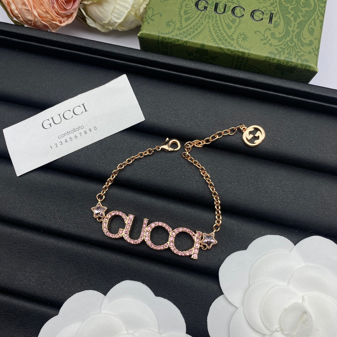 Crystal Pavé Logo Necklace & Bracelet Set
