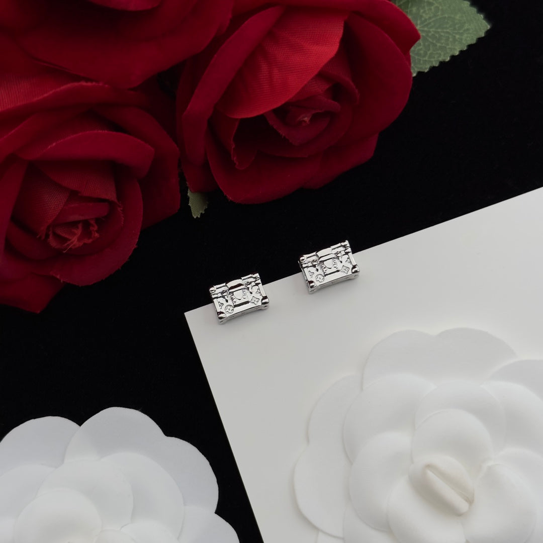 Miniature Luggage Charm Necklace & Earring Set