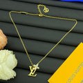 Crystal Butterfly Letter Initial Pendant Cable Chain Necklace