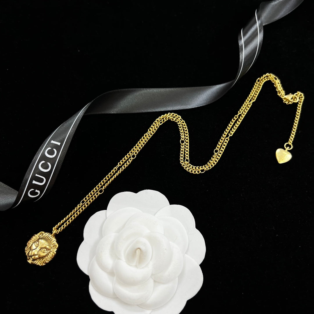 Lion Head & Heart Logo Jewelry Set