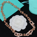 Ball Stud Link Chain Pavé U-Clasp Necklace – Gold, Silver, Rose Gold