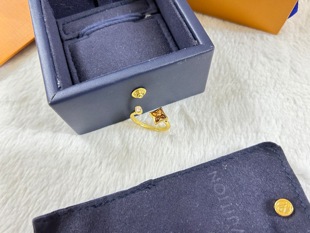 Square Tiger's Eye Open Ring