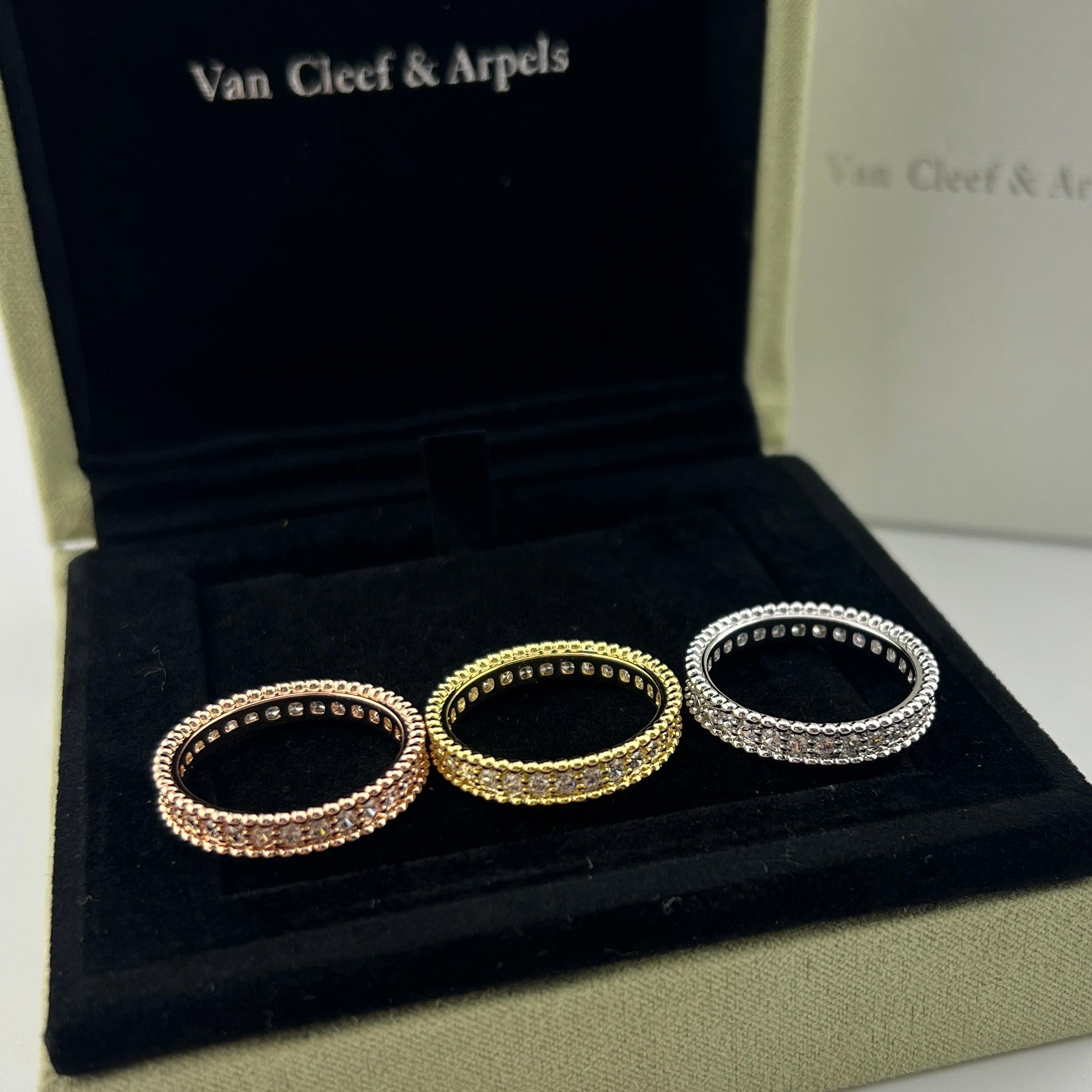 Pearl-Edged Diamond-Studded Ring