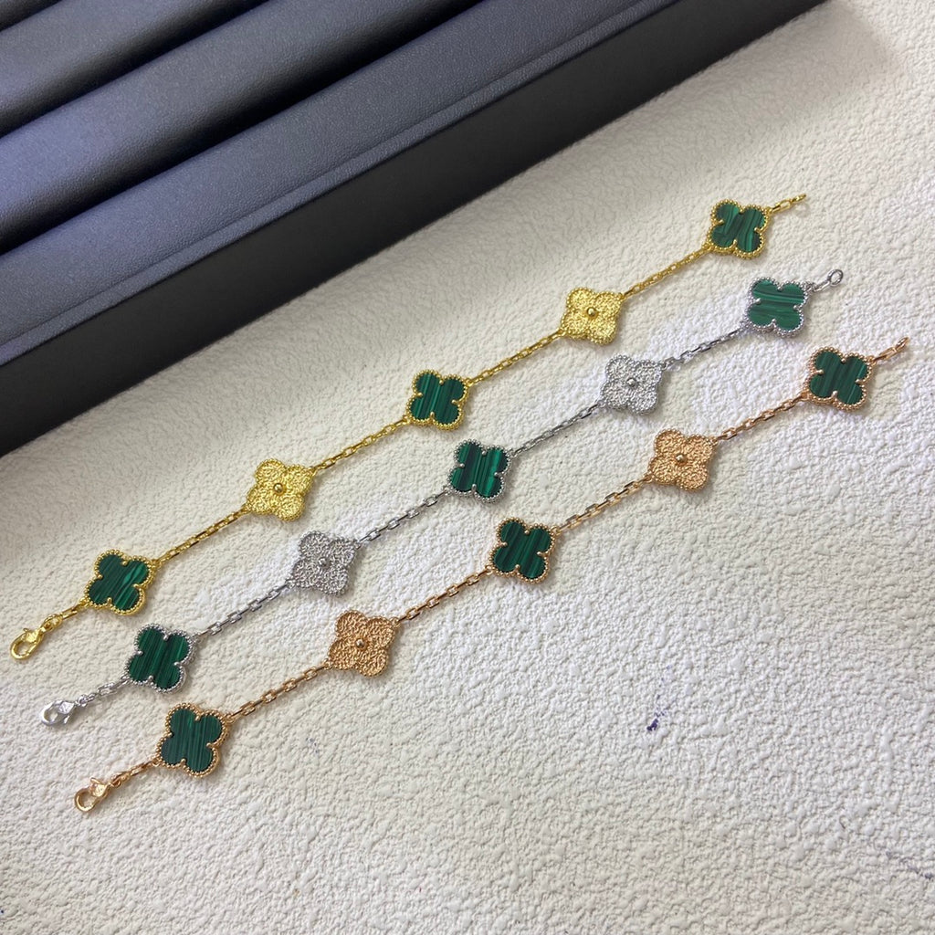 Hot-stamped peacock green five-color Bracelet