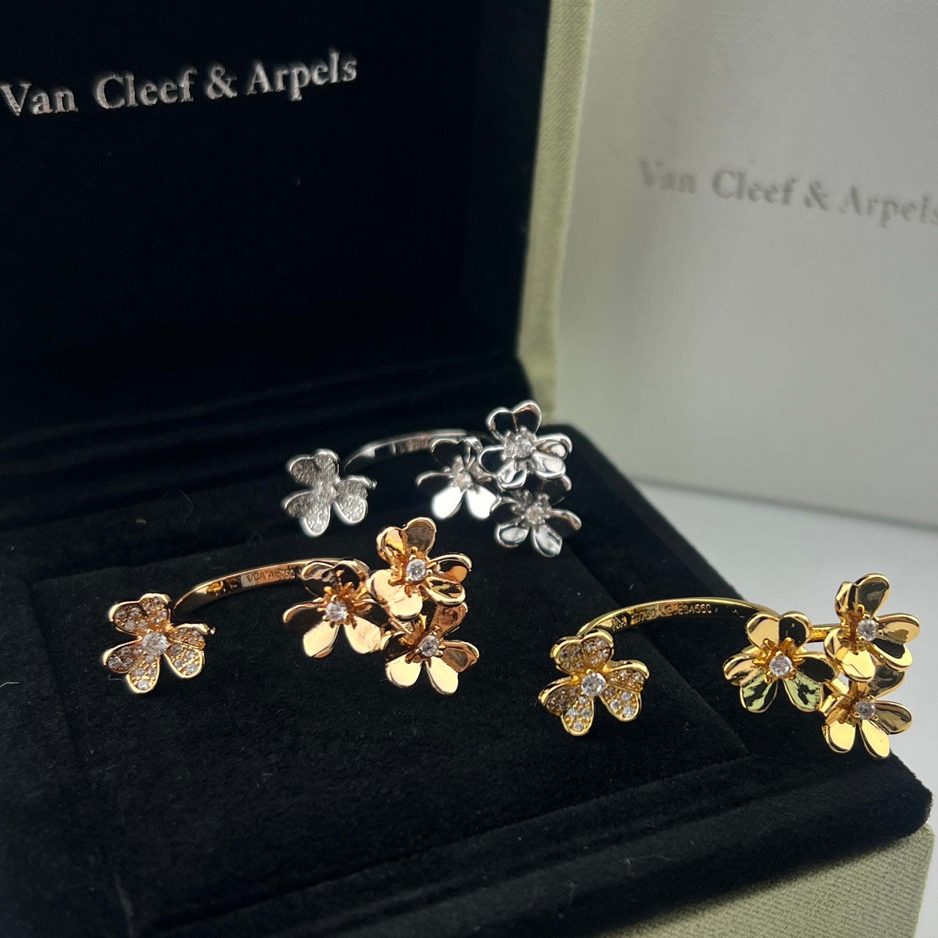 Clover Three-Flower Open Ring