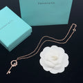 Crystal Circle Olive Leaf Key Pendant Necklace – Gold, Silver & Rose Gold
