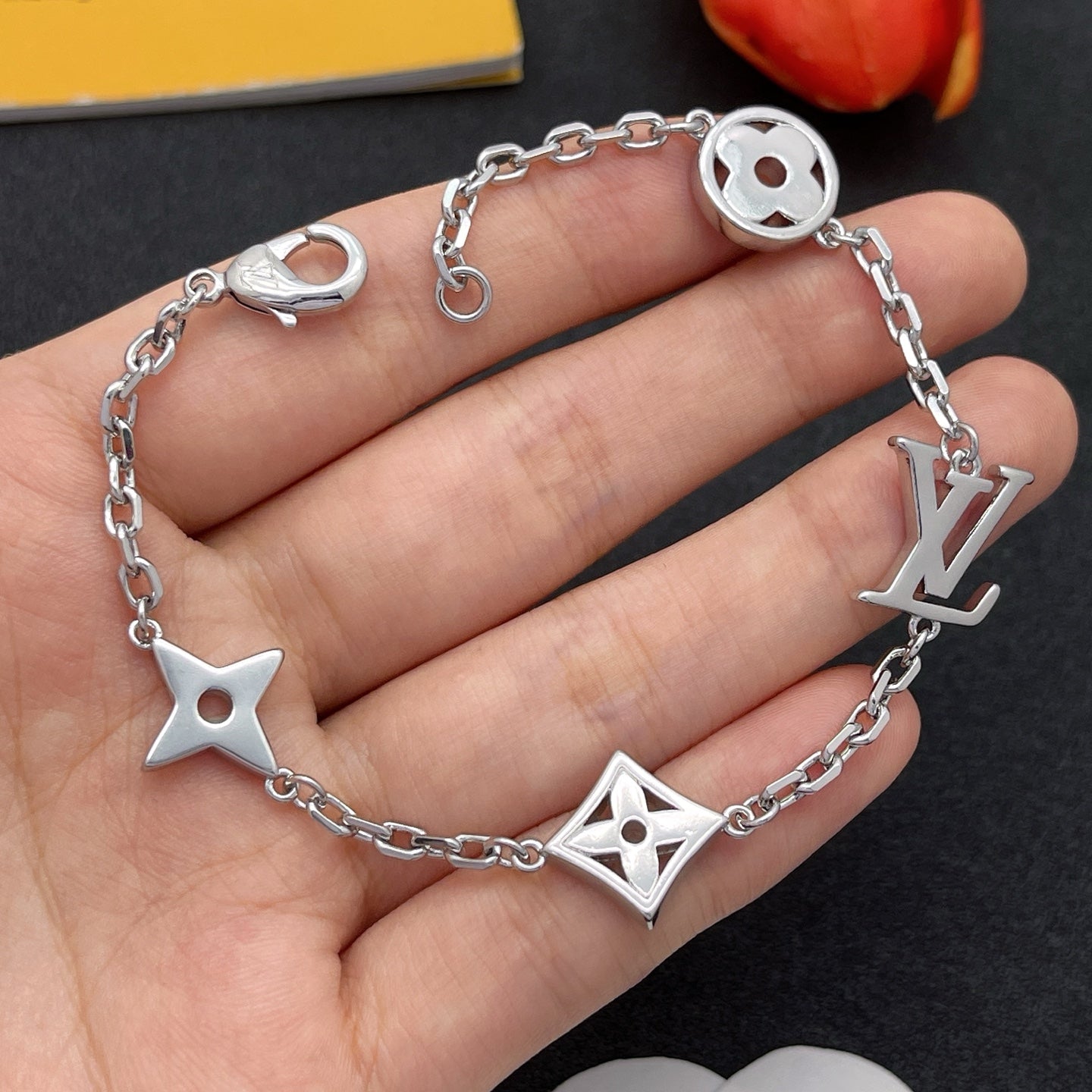 Classic Monogram Charm Station Necklace & Bracelet Set