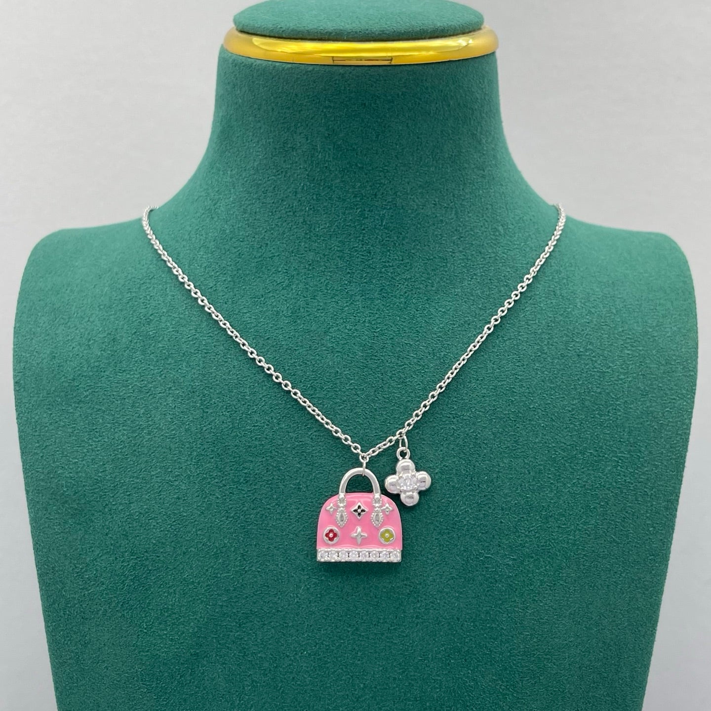 Sweet Monogram Mini Purse Charm Jewelry Set