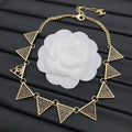 Gold CC Geometric Triangle Link Choker Necklace