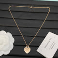 Crystal-Rimmed Heart Charm Necklace – Gold / Silver / Rose Gold