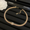 Pink Leather-Woven Herringbone Chain Jewelry Set
