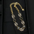 Crimson Crystal Pavé Logo Station Necklace & Bracelet Set with Drop Earrings
