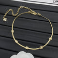 CC Ring Station Double-Layer Chain Choker Necklace – Gold & Silver