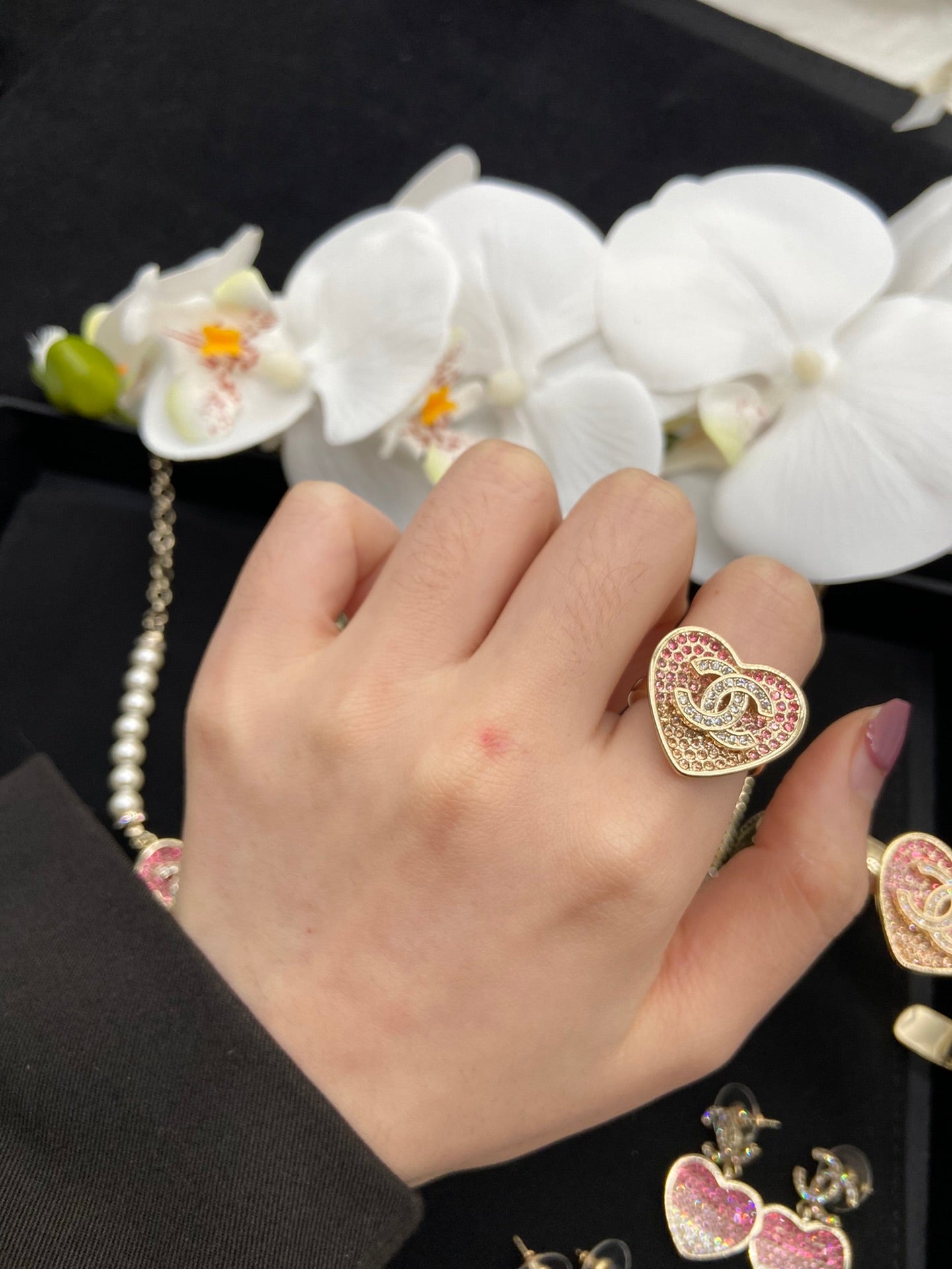Pink Crystal Heart Set