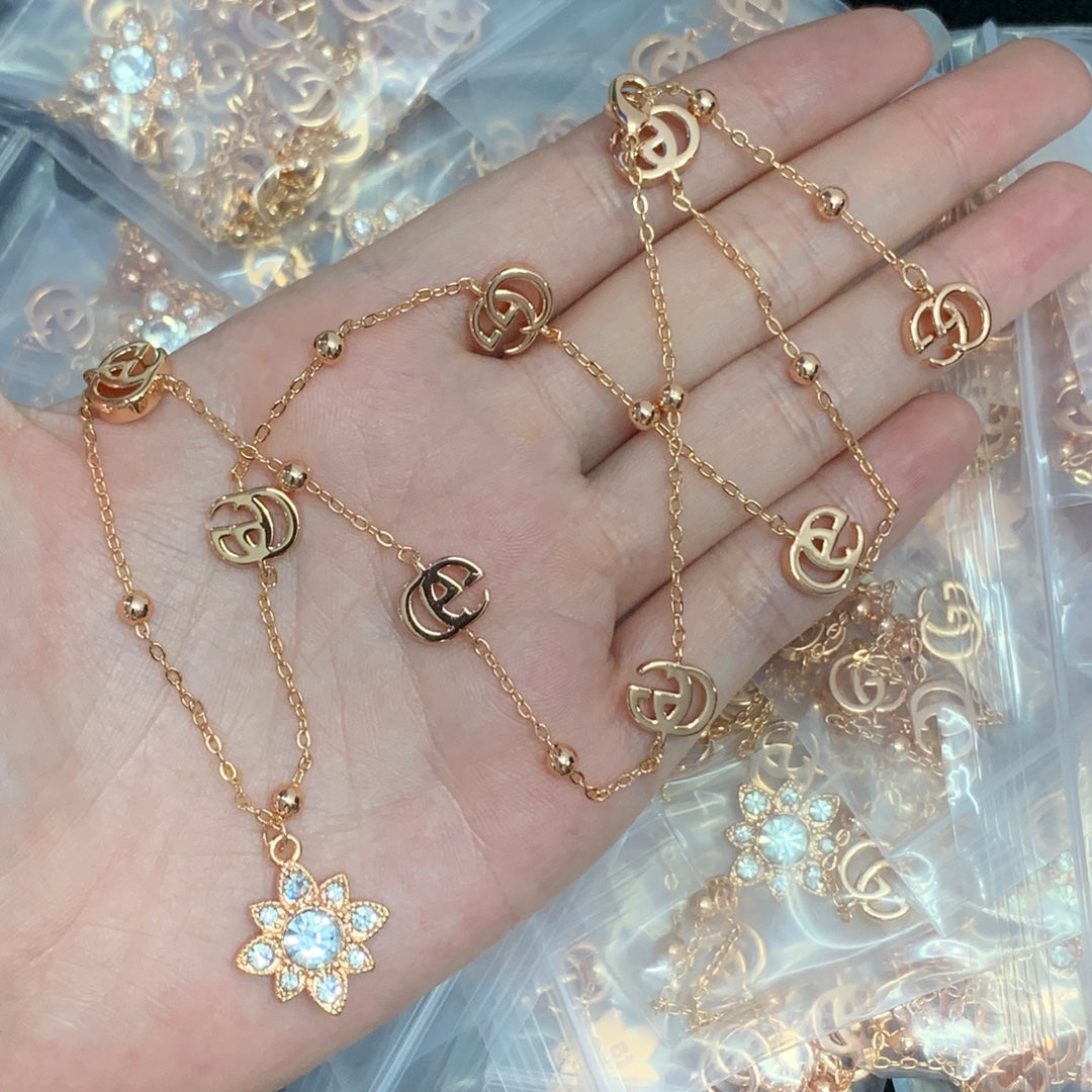 Crystal Snowflake Chain Jewelry Set