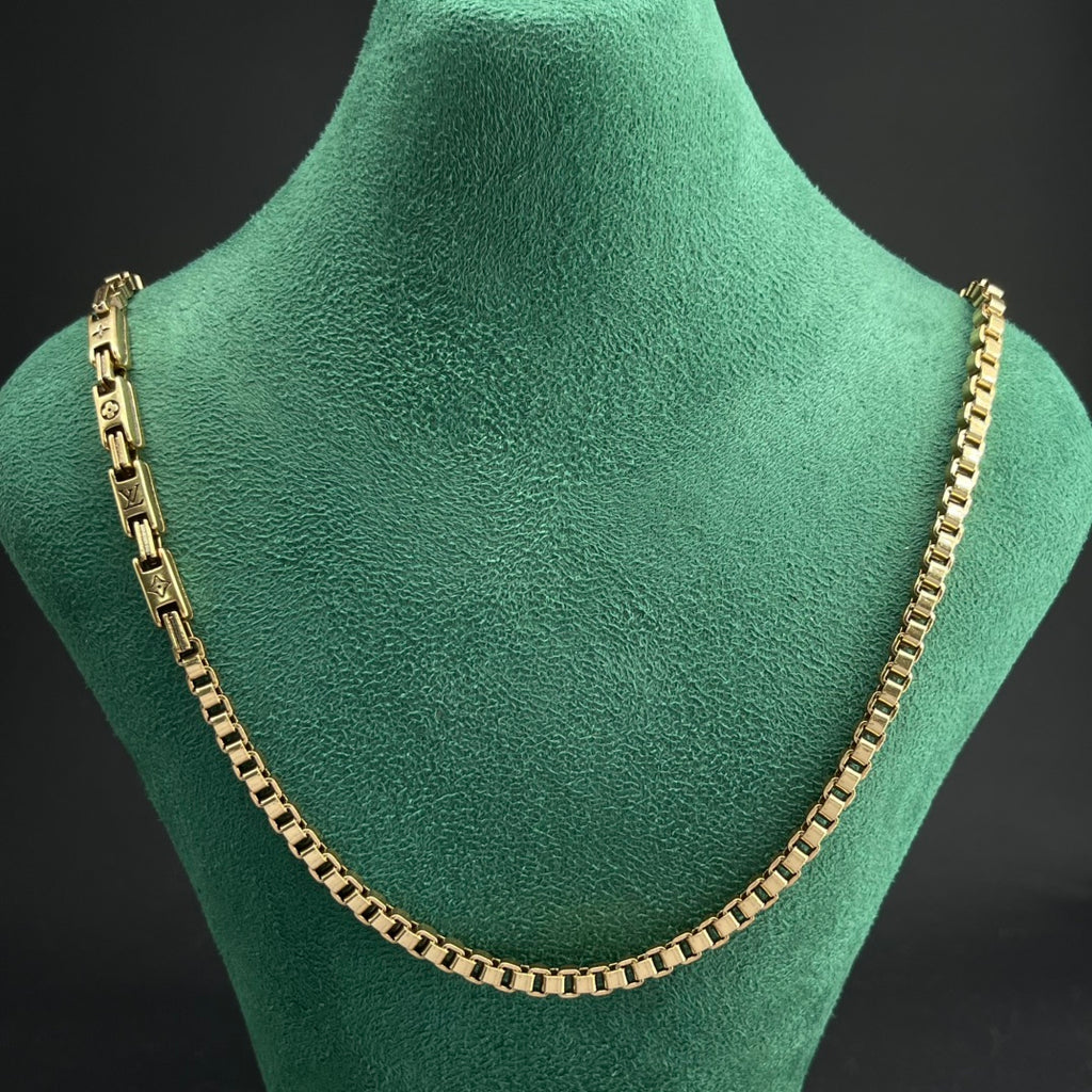 Chunky Box Chain Statement Necklace in Gold / Silver