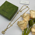 Citrine Crystal Daisy Logo Curb Chain Jewelry Set