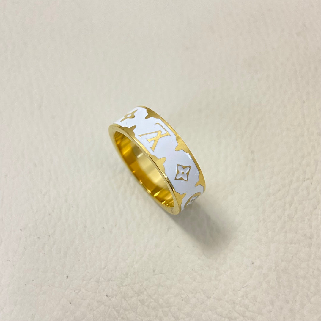 Letter Enamel Ring