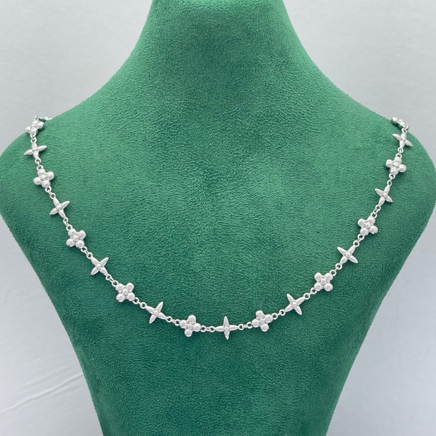 Floral Station Chain Necklace & Bracelet Set