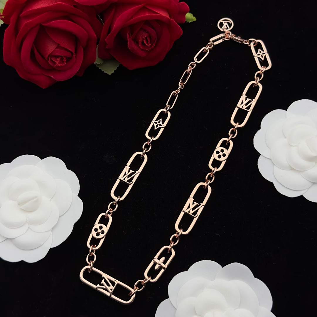 Chunky Logo Paperclip Chain Jewelry Set
