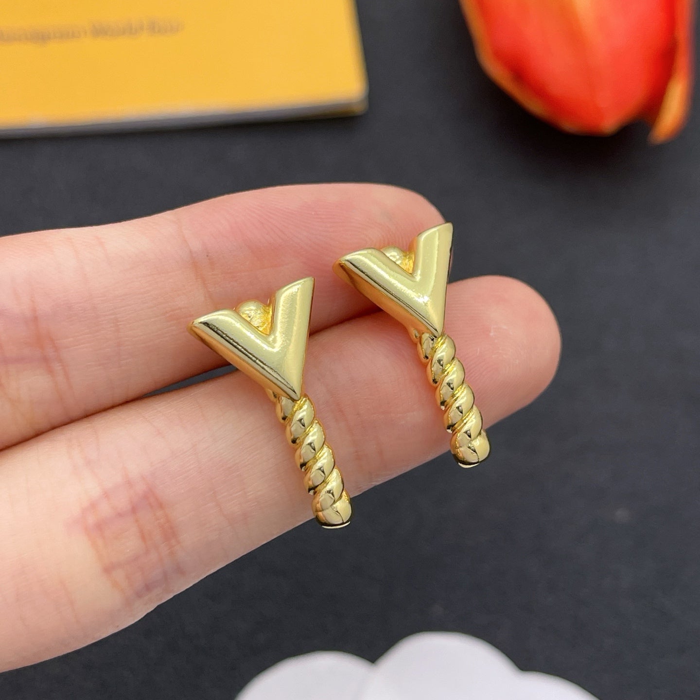 Braided Rope Texture V-Logo Jewelry Set