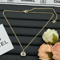 CC Logo Cube Pendant Curb Chain Necklace