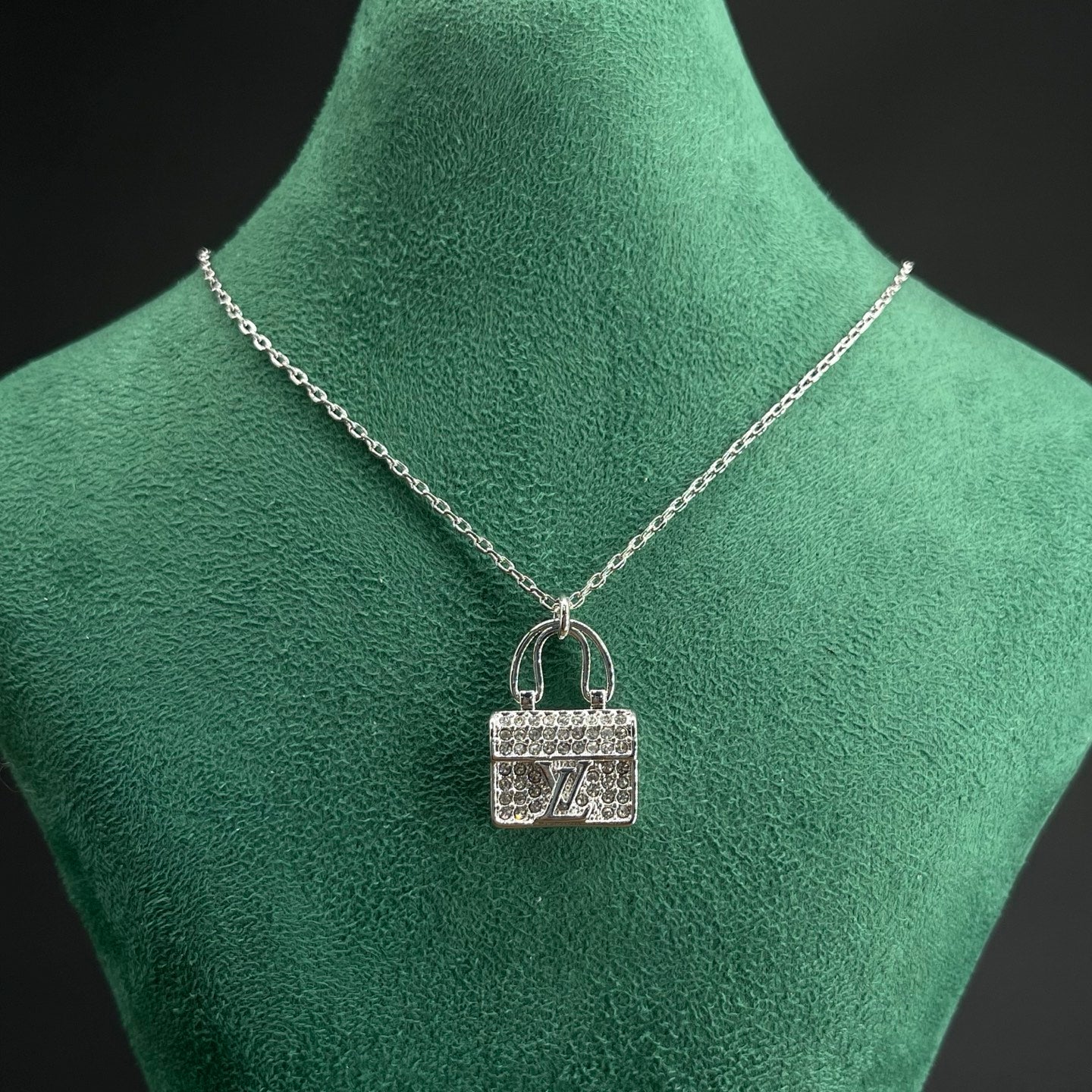 Pavé Minaudière Bag Charm Pendant Necklace