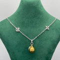 Lemon Charm Clover Station Necklace