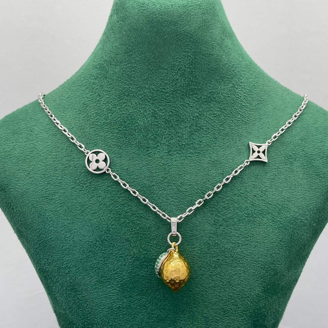 Lemon Charm Clover Station Necklace