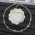 CC Logo Circle Station Box Chain Choker Necklace – Gold & Silver