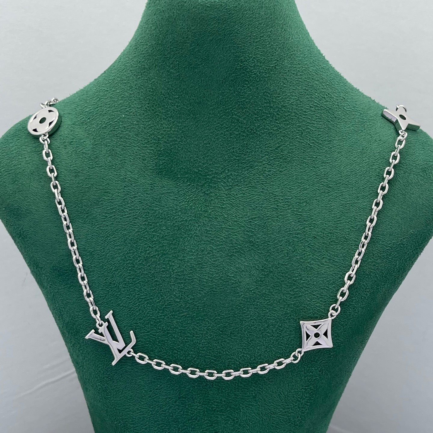 Classic Monogram Charm Station Necklace & Bracelet Set