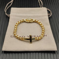 Sideways Cross Box Chain Bracelet