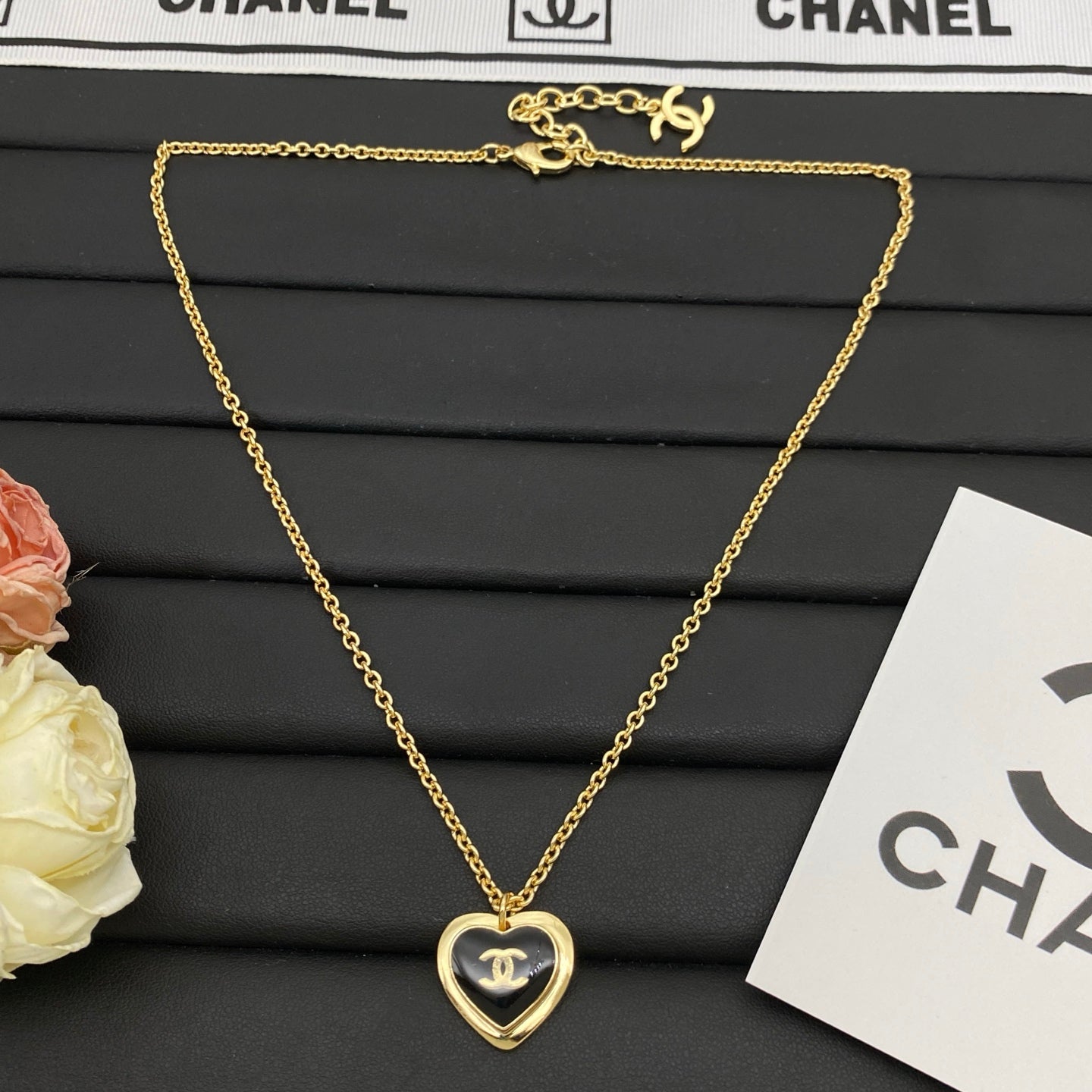 Golden Heart Pendant & Drop Earring Set