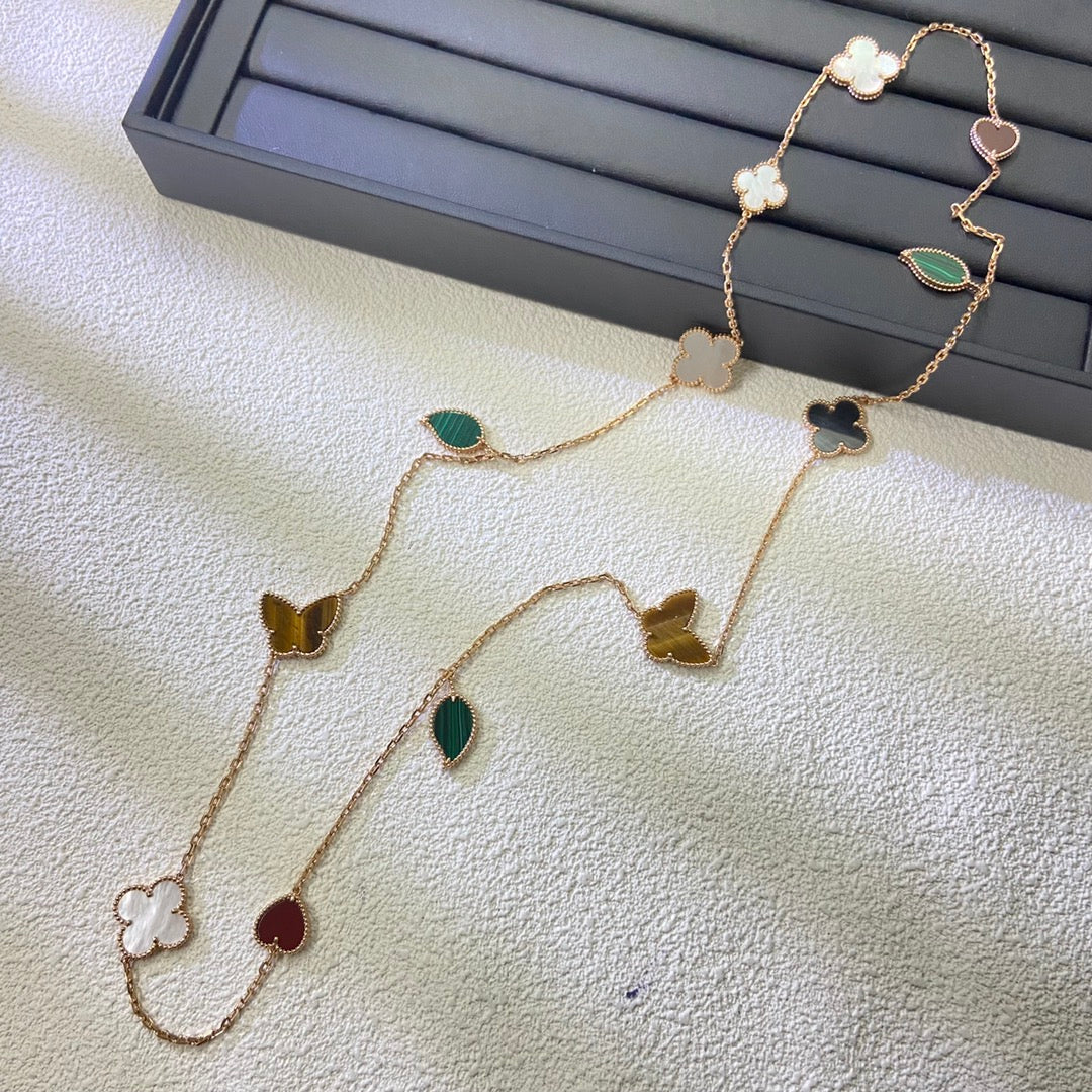 MCH Leaf Butterfly and Floral Necklace