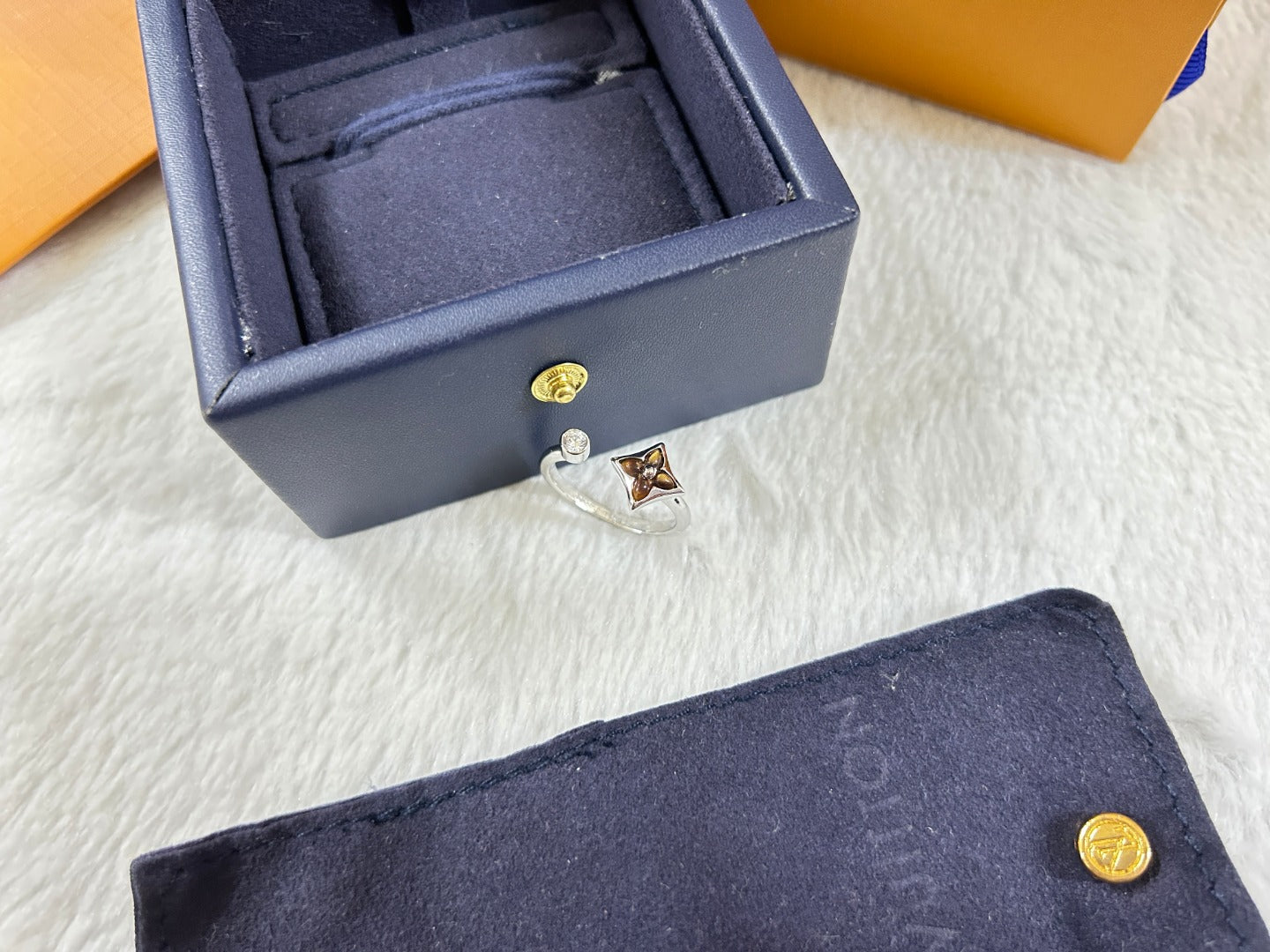Square Tiger's Eye Open Ring
